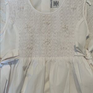 Charming White Kids Dress with Bow Details